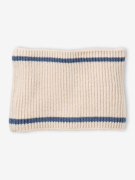 Baby knit hat, snood and mittens set ecru 