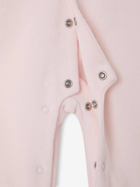 Pack of 2 baby sleepsuits with front opening cappuccino+pale pink+sage green 