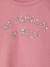 Long-sleeved T-shirt for girls ecru+mauve 