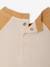 Long-sleeved baby t-shirt with placement print on the front curry yellow+navy blue 