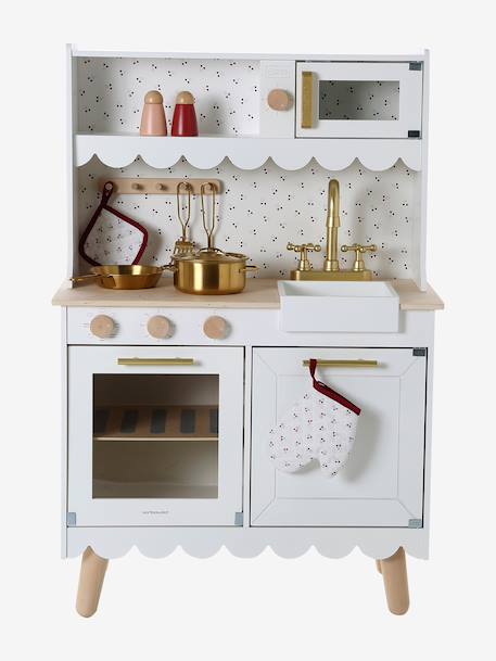 FSC® wooden festoon play kitchen with accessories white 