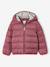 Lightweight hooded puffer jacket for girls grey green+lilac+navy blue+plum+rose 