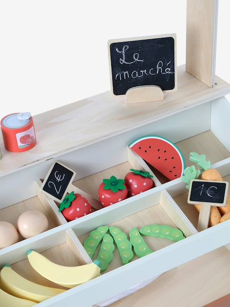 Market Stall with Accessories FSC® Wooden ecru 
