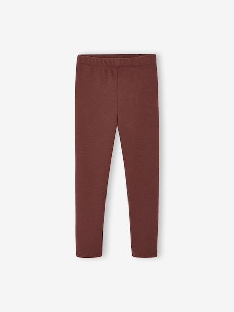 Pack of 2 Leggings Lined in Fleece Knit anthracite+plum 
