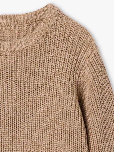 Round-neck jumper for boys marl beige 