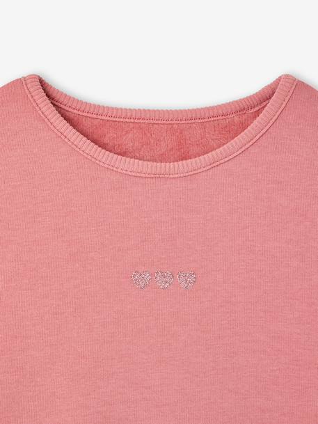 Long-sleeved T-shirt for girls blush+vanilla 