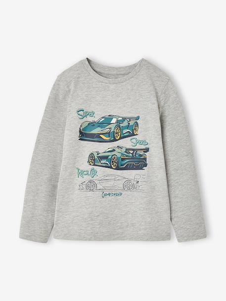 Top with Fun Motif for Boys ecru+marl grey+slate grey 