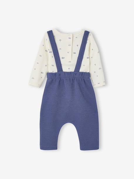 Baby bodysuit and trousers set medium blue 