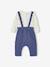 Baby bodysuit and trousers set medium blue 