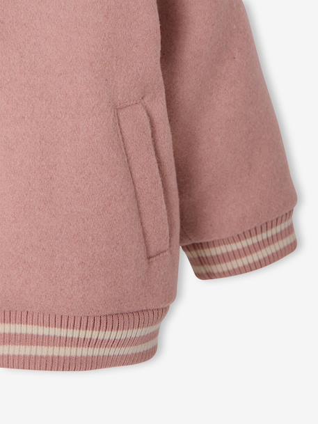 Hooded varsity jacket for baby girls rosy 