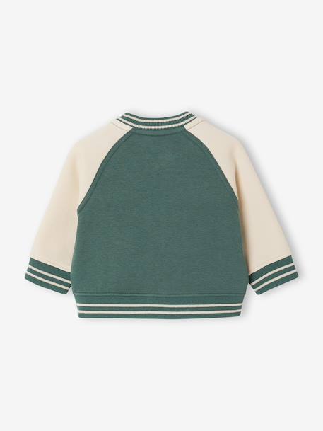 Zip-up teddy jacket for baby emerald green 