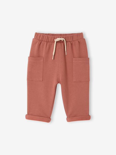 Pack of 2 trousers for baby boys terracotta 