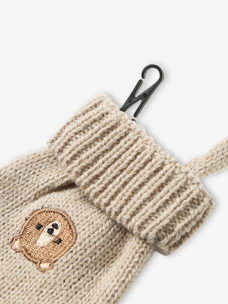 Baby hat, snood and mittens set beige 