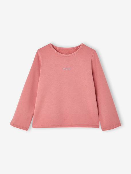 Long-sleeved T-shirt for girls blush+vanilla 