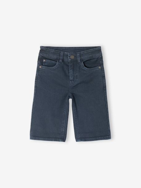 Boy's 5-pocket bermuda shorts navy blue 