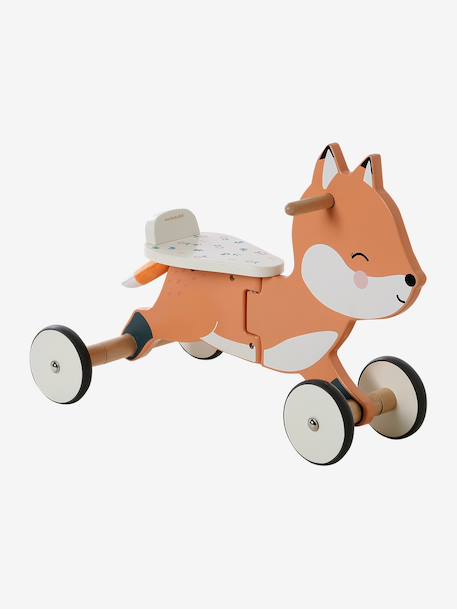 FSC 100% wooden fox ride-on toy orange 