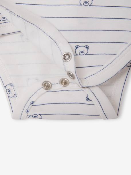 Pack of 3 long-sleeved newborn bodysuits for boys blue 