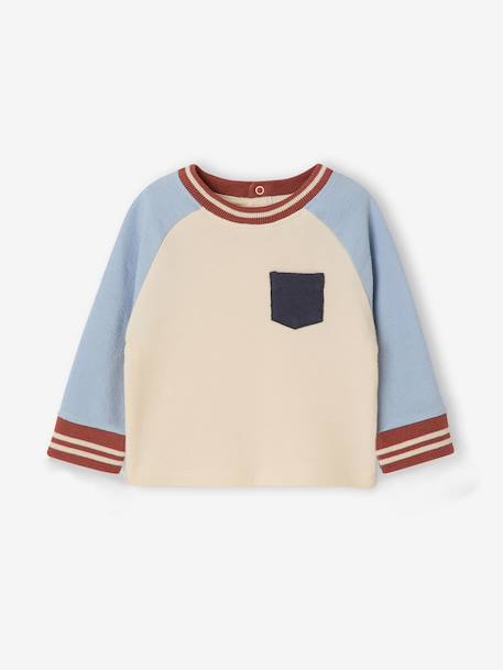 Long-sleeved T-shirt for baby grey blue+vanilla 