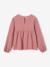 Long-sleeved blouse for girls blush+ecru 