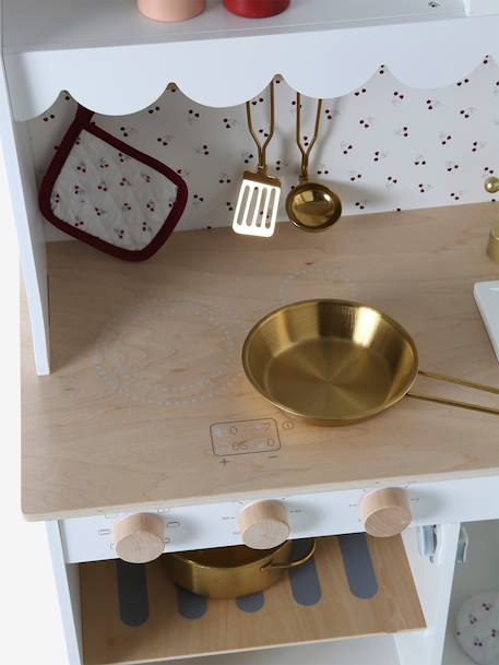 FSC® wooden festoon play kitchen with accessories white 