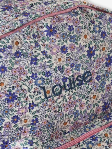 Floral Backpack, Playschool Special, Adorned with Bear Ears, for Girls sage green+soft lilac 