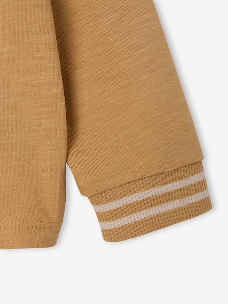 Long-sleeved hooded T-shirt for baby boys ochre 
