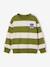 Striped sweatshirt with crew neck for boys hazel+navy blue+pistachio 
