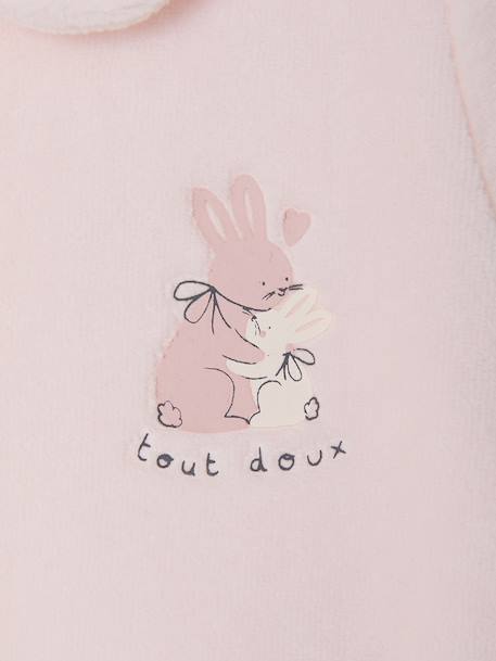 Pack of 2 baby sleepsuits with front opening cappuccino+pale pink+sage green 