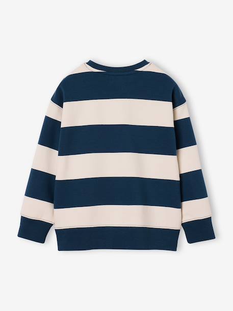 Striped sweatshirt with crew neck for boys hazel+navy blue+pistachio 