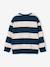 Striped sweatshirt with crew neck for boys hazel+navy blue+pistachio 