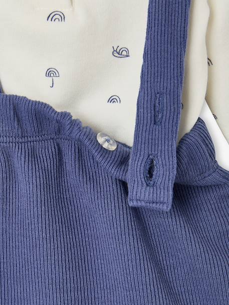 Baby bodysuit and trousers set medium blue 