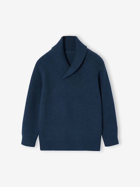 Jumper with Crossover High Neck, for Boys ocean blue 