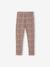 Leggings Lined in Polar Fleece for Girls BROWN LIGHT ALL OVER PRINTED+chocolate+dusky pink+printed grey 
