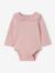 Pack of 2 newborn long-sleeved bodysuits with frilled collar pale pink 