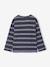 Long-Sleeved T-Shirt with Striped Effect for Boys navy blue+striped white 