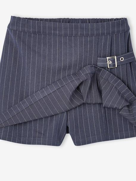 Pleated Skort for Girls, JONEN anthracite+navy blue 