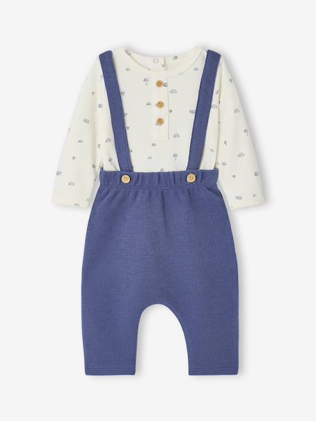 Baby bodysuit and trousers set medium blue 