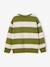 Striped sweatshirt with crew neck for boys hazel+navy blue+pistachio 