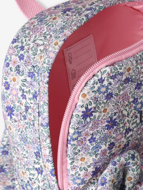 Floral Backpack, Playschool Special, Adorned with Bear Ears, for Girls sage green+soft lilac 