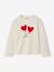 Long-sleeved T-shirt for girls ecru+rosy 
