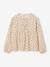Long-sleeved blouse for girls blush+ecru 