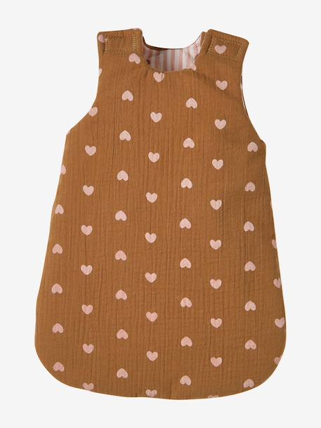 Baby Sleep Bag in Cotton Gauze, for Dolls black+blush+brown+printed pink+rose+yellow 