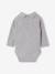Pack of 2 newborn long-sleeved polo collar bodysuits marl grey 