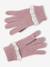 Girls knitted hat, snood and gloves set pale pink 