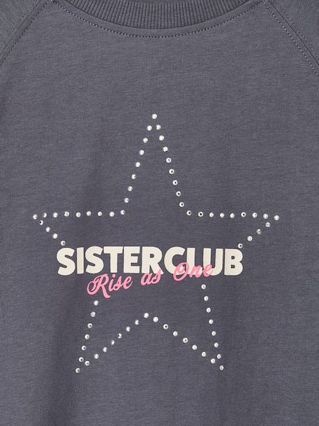 Long-sleeved T-shirt for girls ink blue+plum 