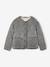Girl's sherpa-lined quilted jacket anthracite+rose 