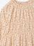 Short dress with long sleeves for girls cinnamon+ecru 