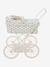 Pram for baby doll black+ecru 