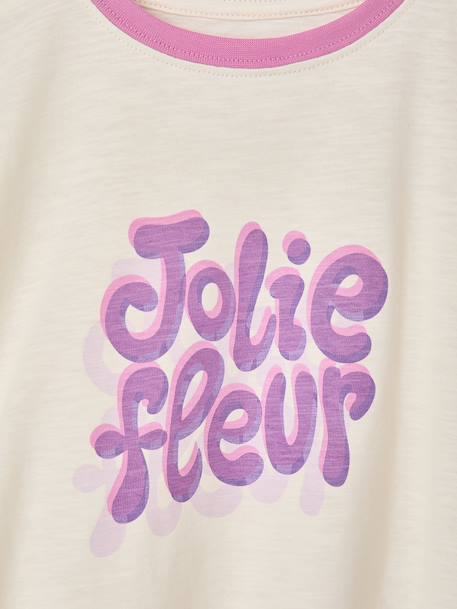 Short-sleeved T-shirt for girls ecru 