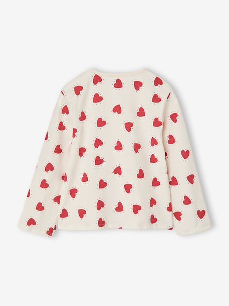 Long-sleeved T-shirt for girls ecru+grey+navy blue 